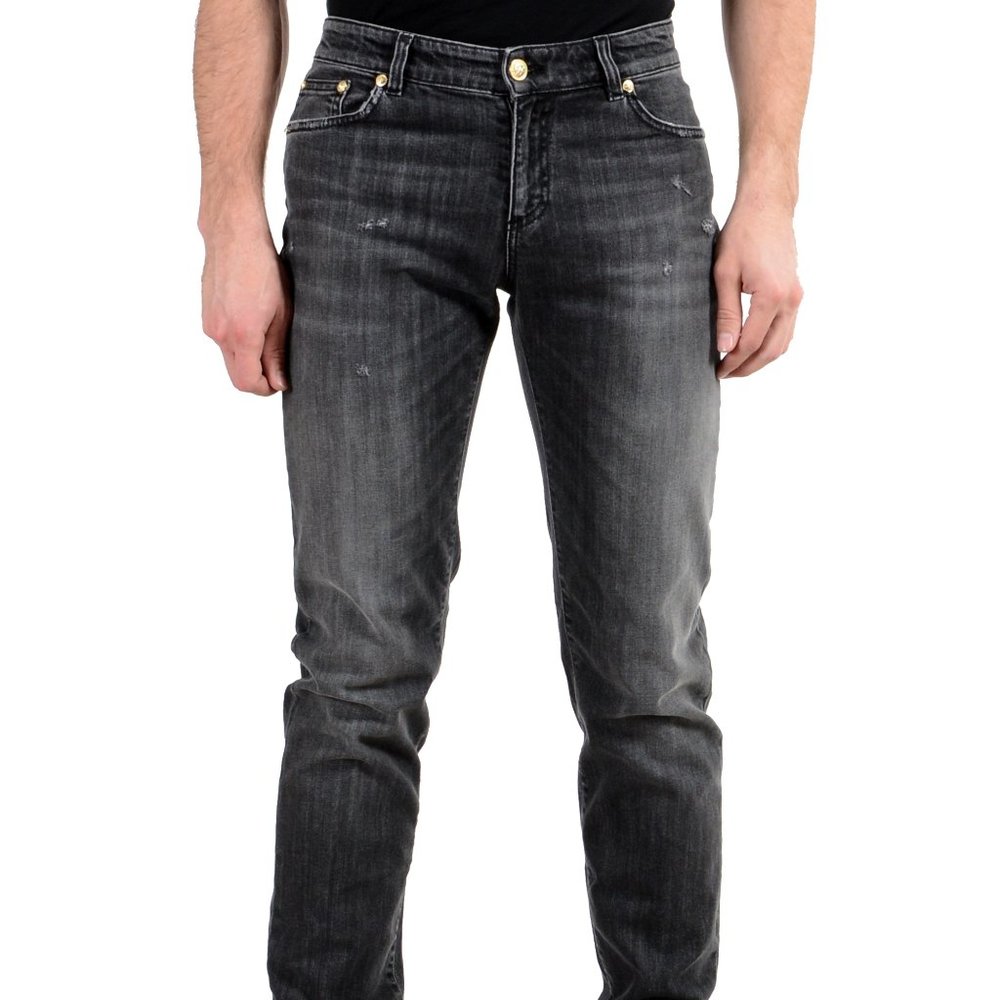 Versace Versus Men's Gray Stretch Skinny Jeans